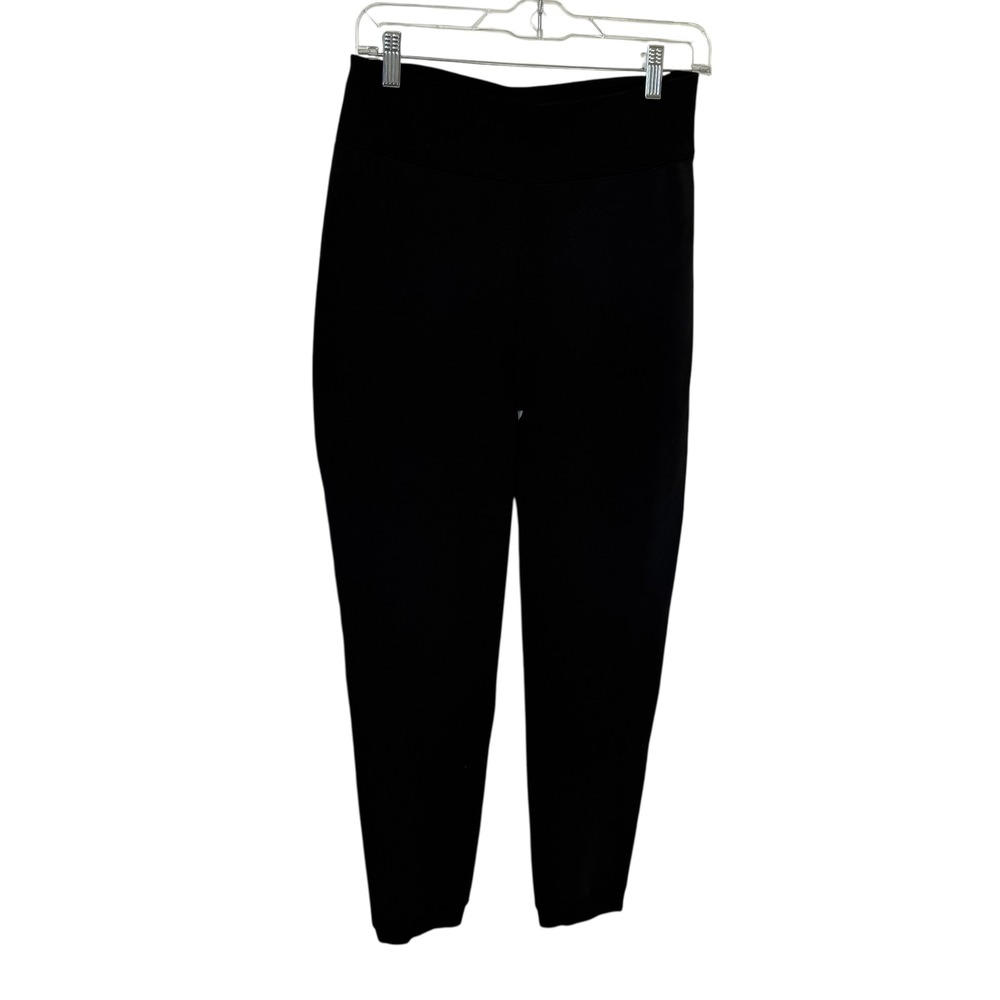 Free Country Leggings Women L/XL Black Euc Fleece Lined High‎ Rise Ribbed